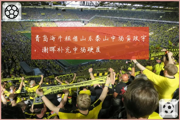青岛海牛租借山东泰山中场黄政宇，谢晖补充中场硬度